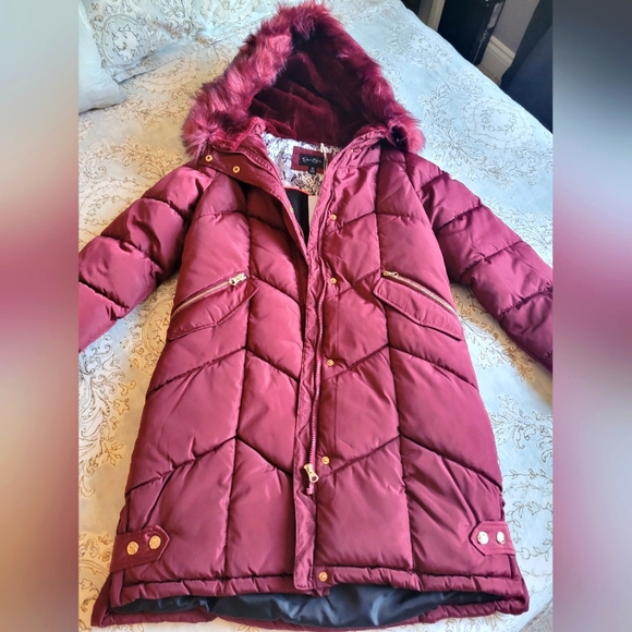 NWT Size S Jessica Simpson Winter Parka. Merlot Colour - Picture 1 of 10